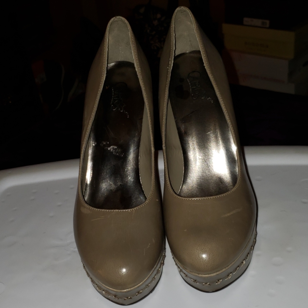 Carlos Santana Gray Platform Heels